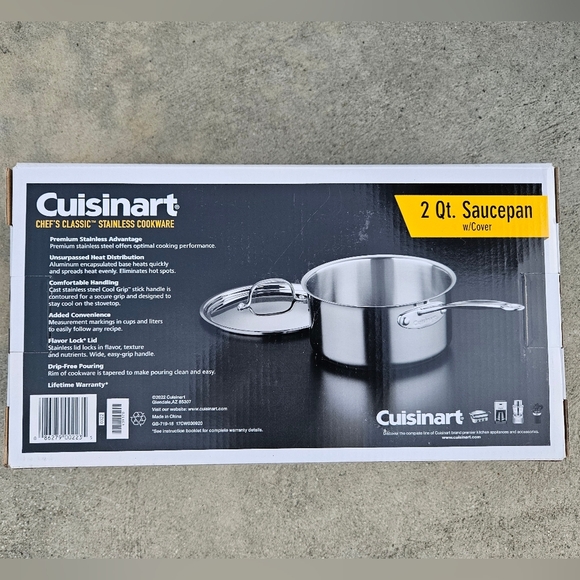 Cuisinart Chef's Classic Stainless Cookware 2 Quart Saucepan w/ Cover # 71918 - Picture 4 of 4